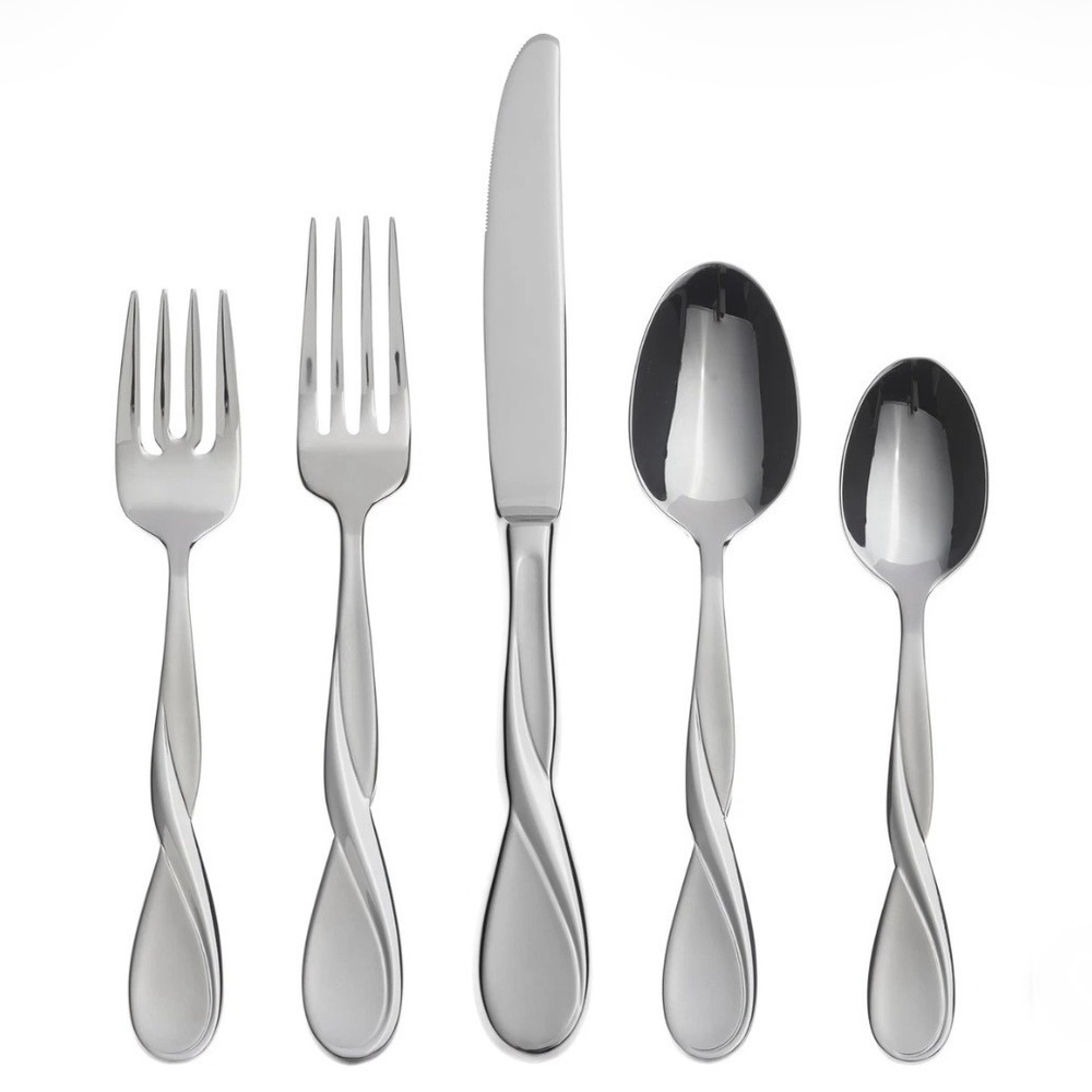 Oneida Satin Aquarius 5 Piece Flatware Place Setting 18/10 Stainless Steel